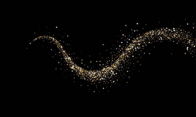 Plik wektorowy złoty brokat wektor konfetti fala świetlna cząstek