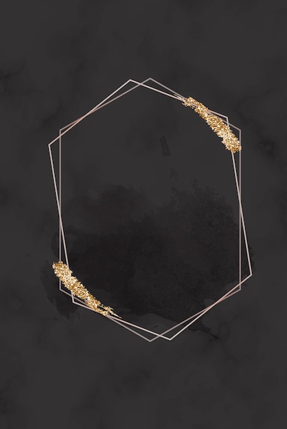 Plik wektorowy złoty brokatowy rozmaz na sześciokątnym wektorze ramki