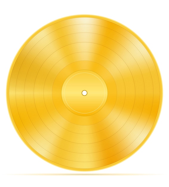 Złoty Dysk Winylowy Pień Ilustracja Na Białym Tle