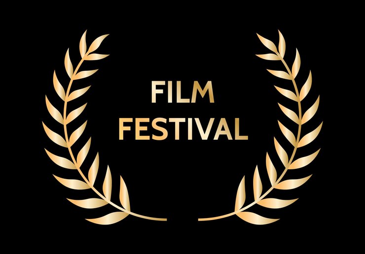 Złoty film nagrody złote nagrody wieńce ilustracji wektorowych