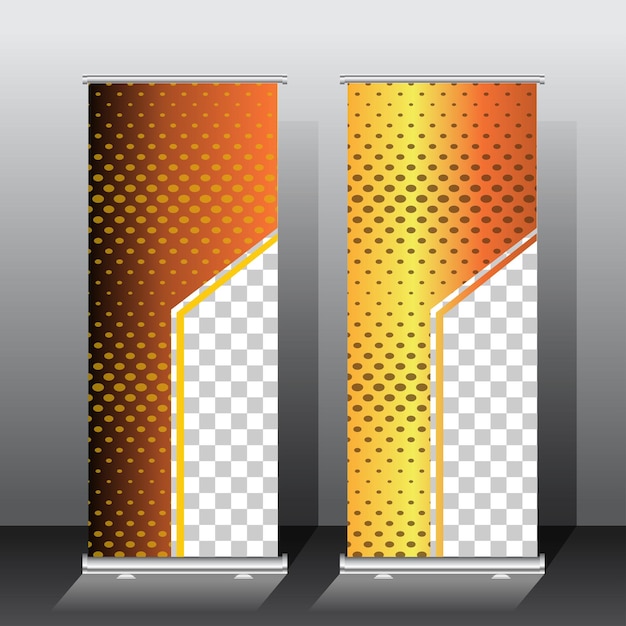 Złoty kolor roll up banner szablon ilustracji wektorowych