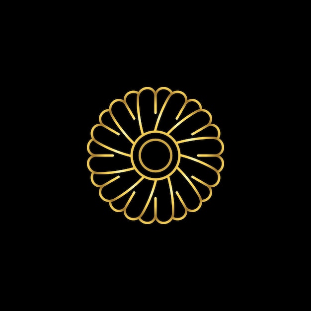 Złoty Kolor Streszczenie Kwiat Dekoracji Mandala Wektor Logo Szablon