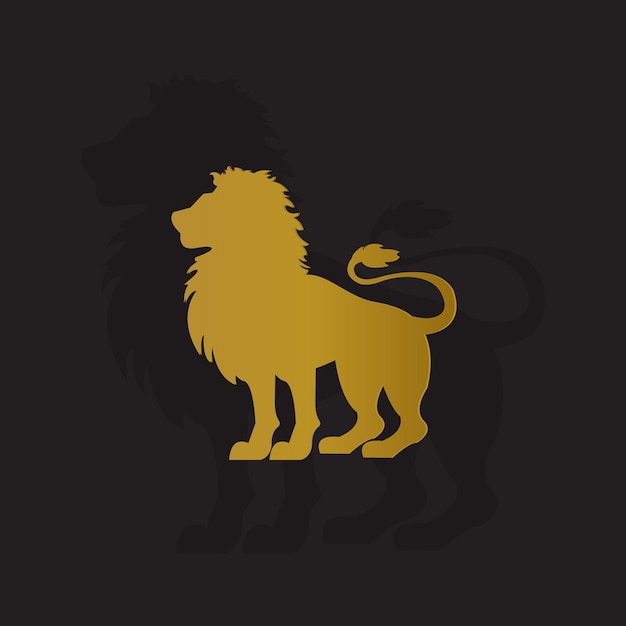 Plik wektorowy złoty lew minimalny projekt logo ilustracja wektorowa
