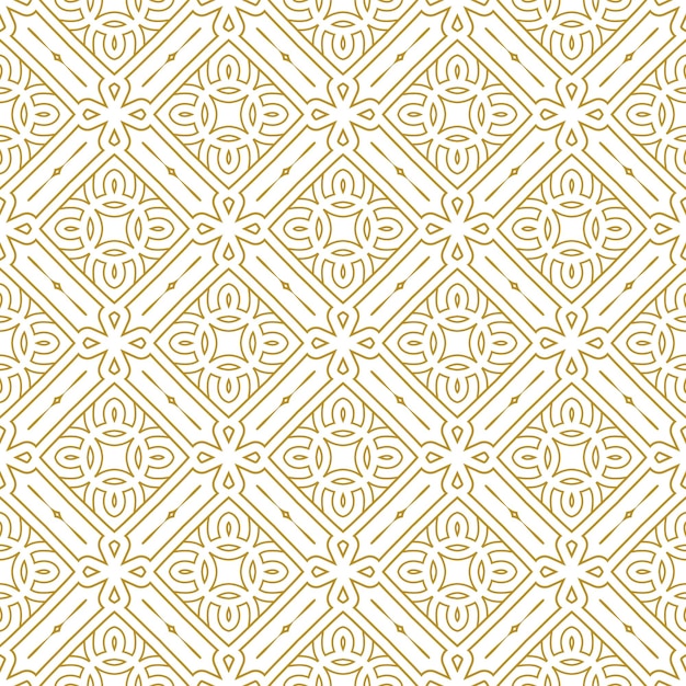 Złoty luksusowy bezszwowy wektorowy wzór arabski islamski Złoty kwadratowy styl linii geometrycznych płytek