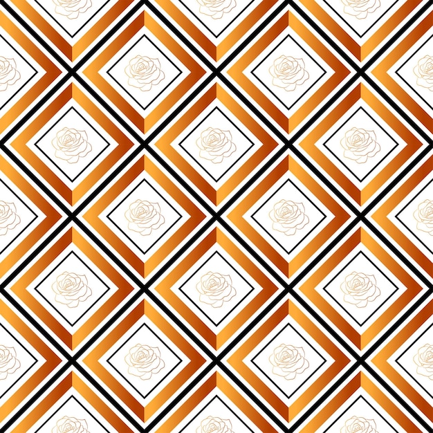 Złoty luksusowy wzór wektor tkanina wydruku szablonu w stylu deco ozdoba romb geometryczne tło w kratkę dywan