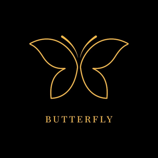 Plik wektorowy złoty motyl logo geometryczny wzór streszczenie wektor szablon ikona stylu liniowego
