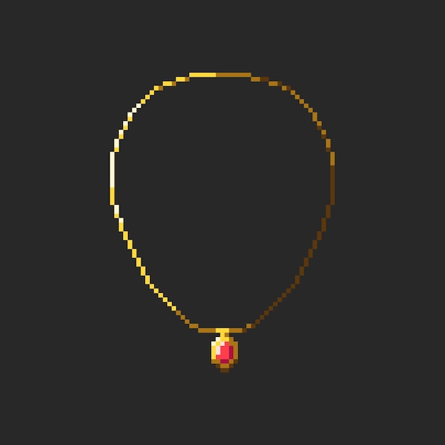 złoty naszyjnik pixel art
