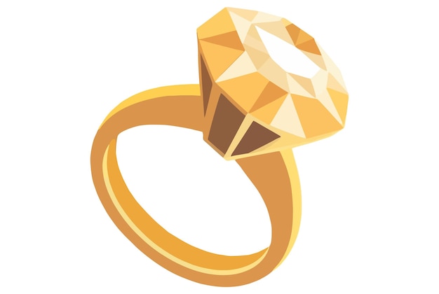 Złoty pierścionek z dużym brylantem to prezent dla kobiety