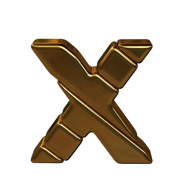 Plik wektorowy złoty symbol 3d wykonany z kruszcu litera x