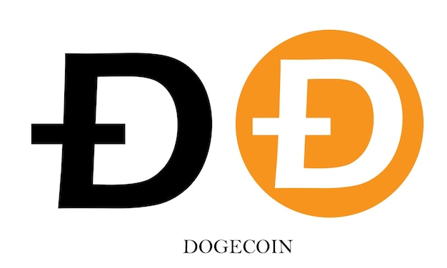 Złoty symbol Dogecoin. Logo XDG kryptowaluty.