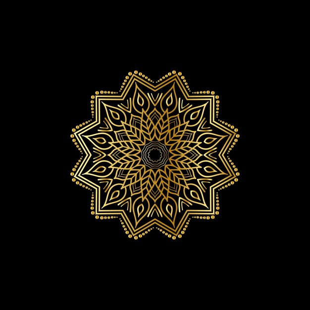 Plik wektorowy złoty wzór mandali projekt luksusowy ozdobny wzór tła mandali w złotym kolorze