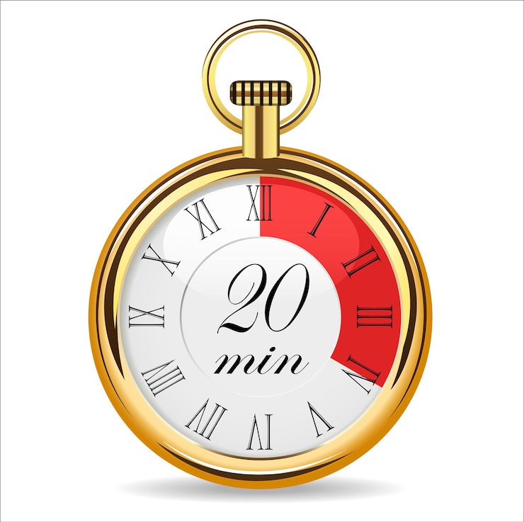 Wektor złoty zegar 20 minut