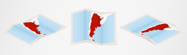 Złożona Mapa Argentyny W Trzech Różnych Wersjach.