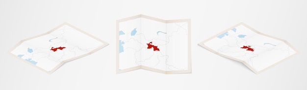 Złożona Mapa Tadżykistanu W Trzech Różnych Wersjach.