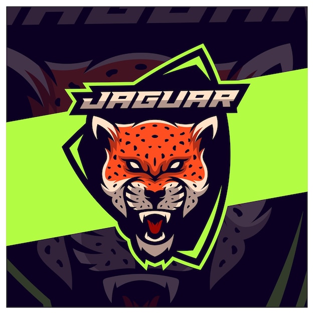 Zły Jaguar Leopard Maskotka Esport Wzory Logo