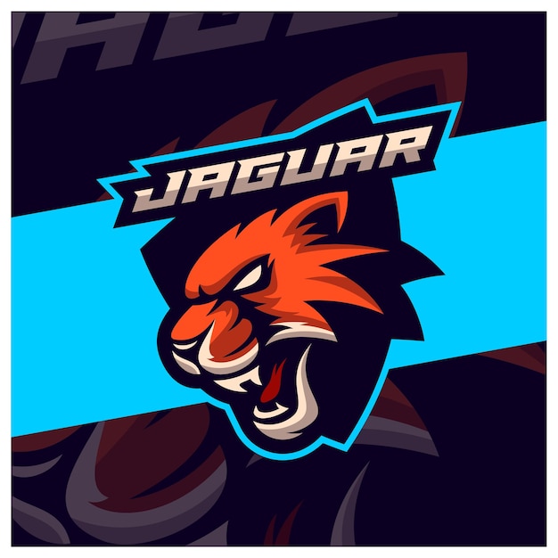 Zły Jaguar Leopard Maskotka Esport Wzory Logo