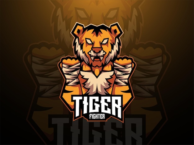 Zły Tygrys Maskotka Logo Wektor
