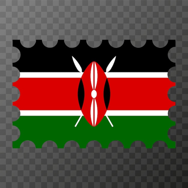 Znaczek Pocztowy Z Ilustracji Wektorowych Flaga Kenii