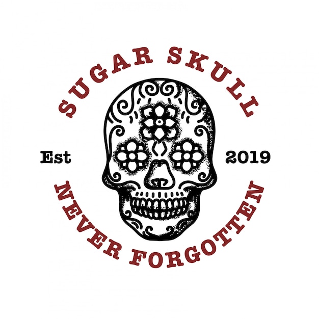 Plik wektorowy znaczek sugar skull