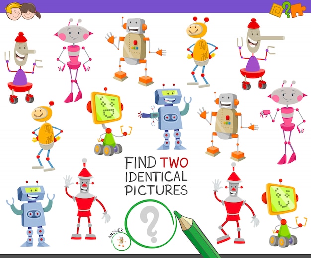 Znajdź Grę Edukacyjną „dwa Identyczne Roboty”
