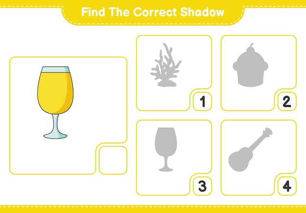 Znajdź Odpowiedni Cień Znajdź I Dopasuj Odpowiedni Cień Koktajlowej Gry Edukacyjnej Dla Dzieci