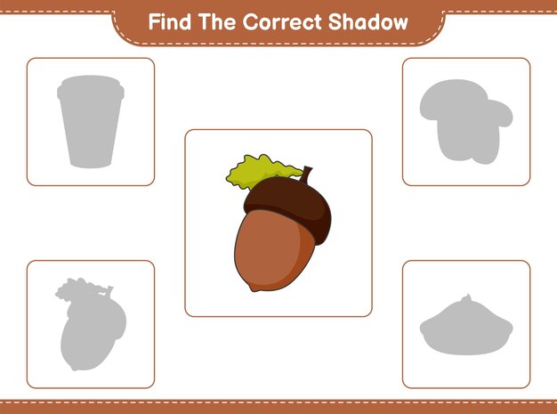 Znajdź Odpowiedni Cień Znajdź I Dopasuj Odpowiedni Cień W Grze Edukacyjnej Dla Dzieci Acorn