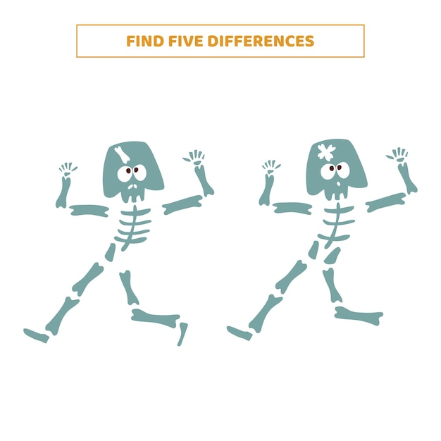 Znajdź Pięć Różnic Między Szkieletami Z Kreskówek