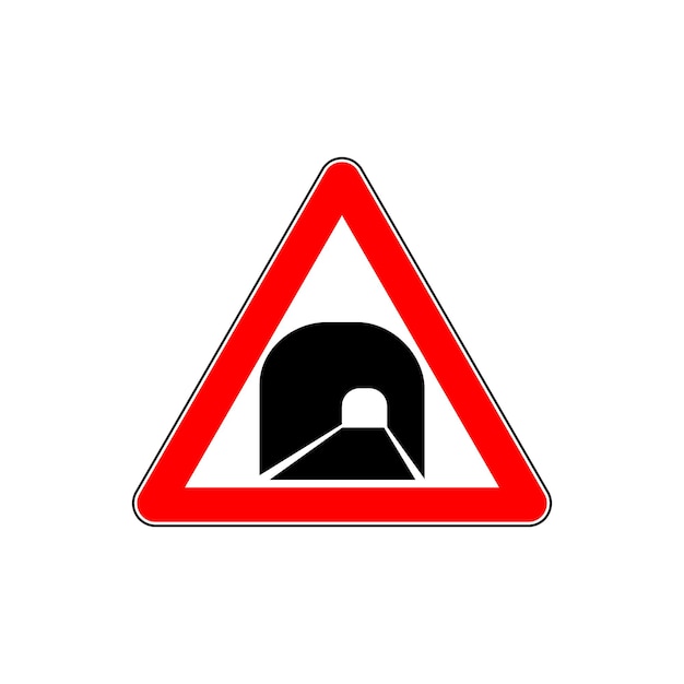 Znak Drogowy Ostrzegający Przed Tunelem W Rosji
