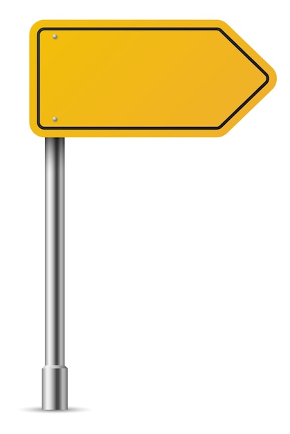Plik wektorowy znak drogowy strzałki. realistyczny wskaźnik kierunku ulicy na białym tle