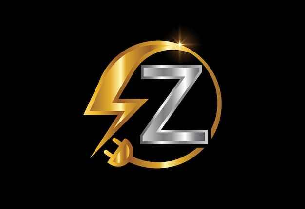 Znak elektryczny z literą Z, logo energii elektrycznej, logo energii elektrycznej i projektem wektora ikony
