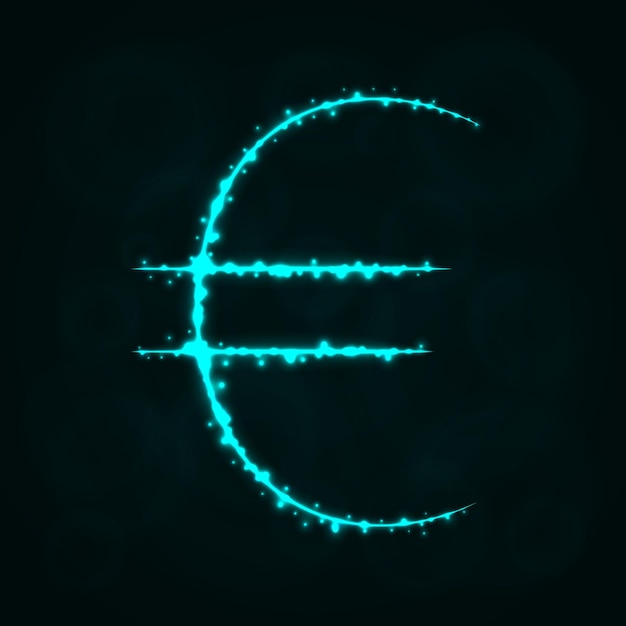 Znak Euro Sylwetka świateł