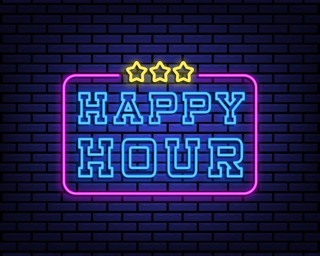 Znak Happy Hour Neon