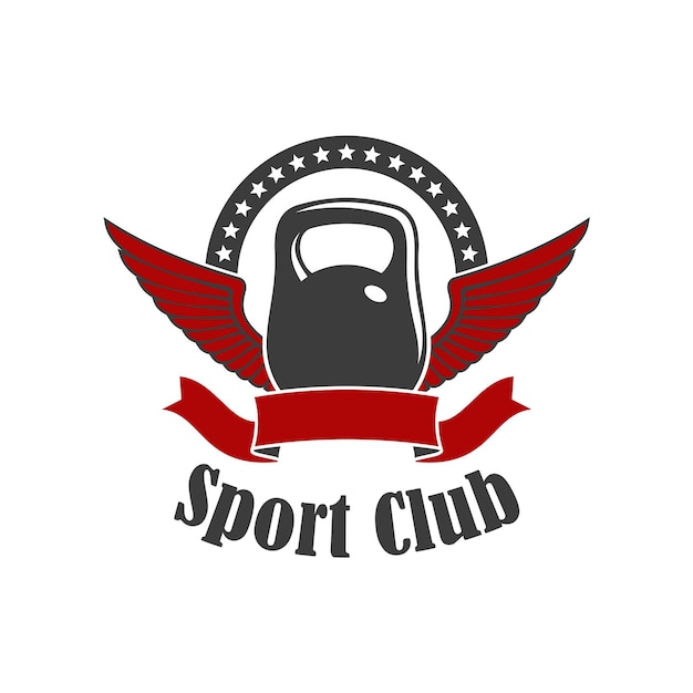 Znak Klubu Sportowego Kettlebell Ze Skrzydłami