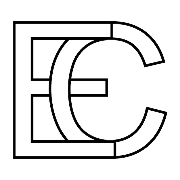 Plik wektorowy znak logo ikona ec ce nft ec litery z przeplotem ec