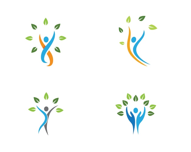 Znak Logo Ludzkiej Postaci Znak Logo Opieki Zdrowotnej