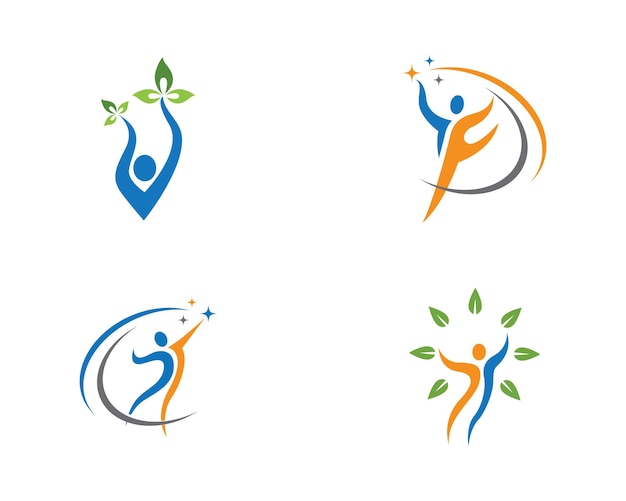 Znak Logo Ludzkiej Postaci Znak Logo Opieki Zdrowotnej