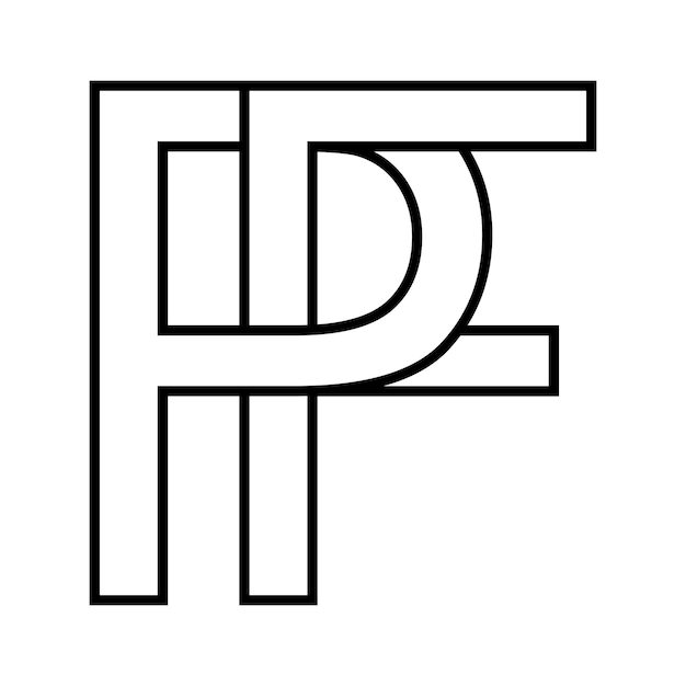 Plik wektorowy znak logo pf fp ikona podwójne litery logo p f