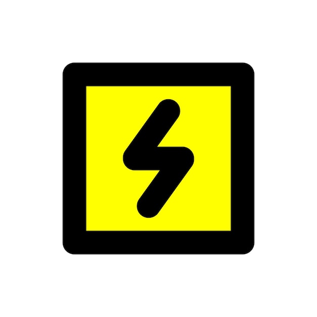 Znak Niebezpieczeństwa Wysokiego Napięcia żółtego Kwadratu Ostrzeżenie Elektryczne Ostrzeżenie Ikonę Niebezpieczeństwa Wektor Płaski Odizolowany