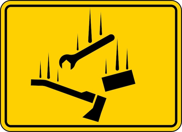 Znak ostrzegawczy Symbol spadających materiałów