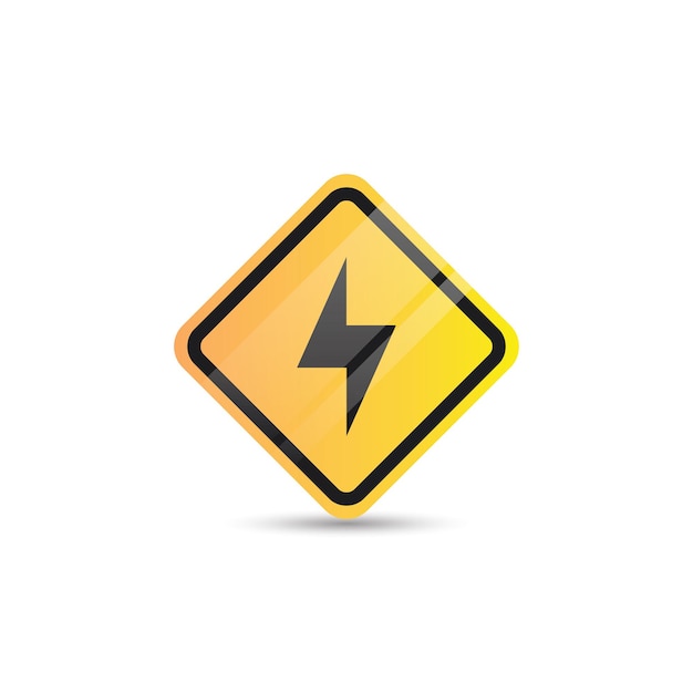 Plik wektorowy znak ostrzegawczy zagrożenia porażeniem prądem ikona logo wektor szablon projektu