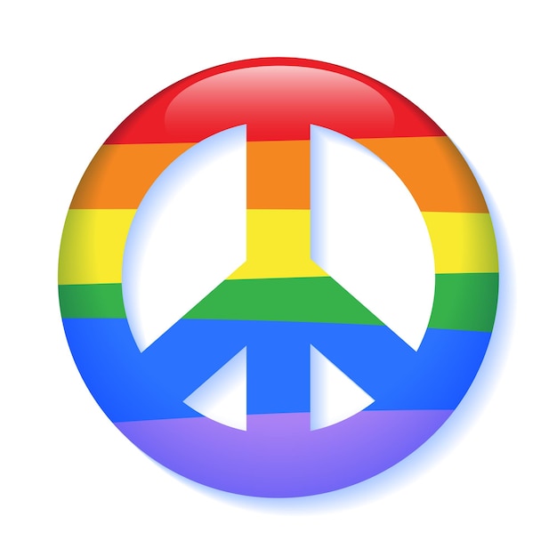 Znak Pokoju Symbol Duma Świat Ziemi Planeta Białym Tle Równości Koncepcja LGBTQIA Kreskówka Wektor Illustra