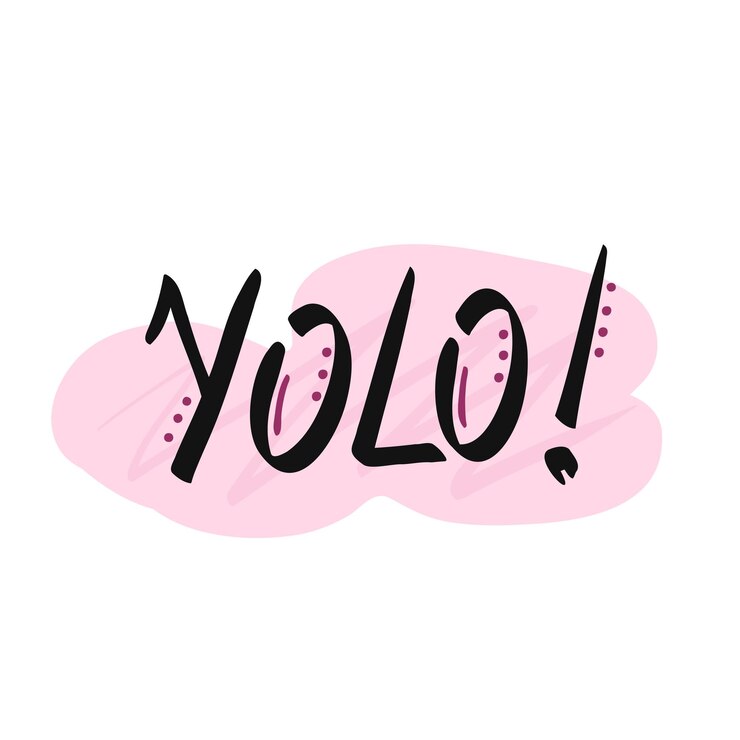 Znak Yolo ręcznie rysowane napis Żyjesz tylko raz