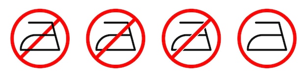 Plik wektorowy znak zakazu prasowania zestaw znaków zakazu prasowania brak znaku prasowania
