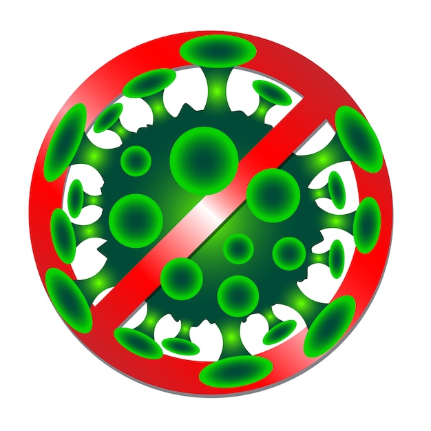 Plik wektorowy znak zakazu zatrzymania koronawirusa