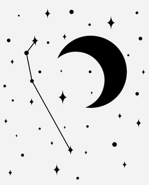 Plik wektorowy znak zodiaku baran konstelacji gwiazd.