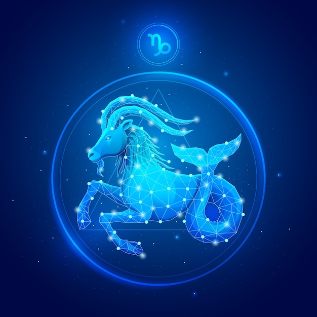 Plik wektorowy znak zodiaku koziorożec w kółku