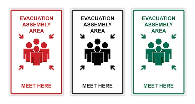 Znaki Informujące O Miejscu Zbiórki Ewakuacyjnej I Miejscu Zbiórki.