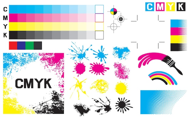 Plik wektorowy znaki prasowe cmyk