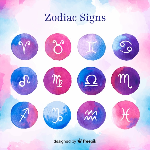 Plik wektorowy znaki zodiaku akwarela