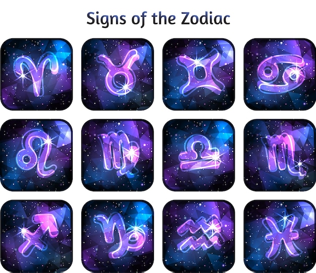 Znaki Zodiaku Ustawione W Ciemności